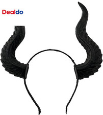 Devil Horns Headband Witch Demon Headpiece Cosplay Horn Hair Hoops Gothic Hallow