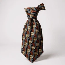 Altea Made in Italy Silk Tie Geometric Pattern Gold Orange Nordstrom Mens