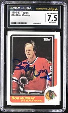 1986-87 Topps #64 Bob Murray JSA AUTO 10 - CGC 7.5
