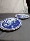 Antique Boch Belgium Delft Wall Plates Fisherman Pipe /Woman Reading  — photo 4