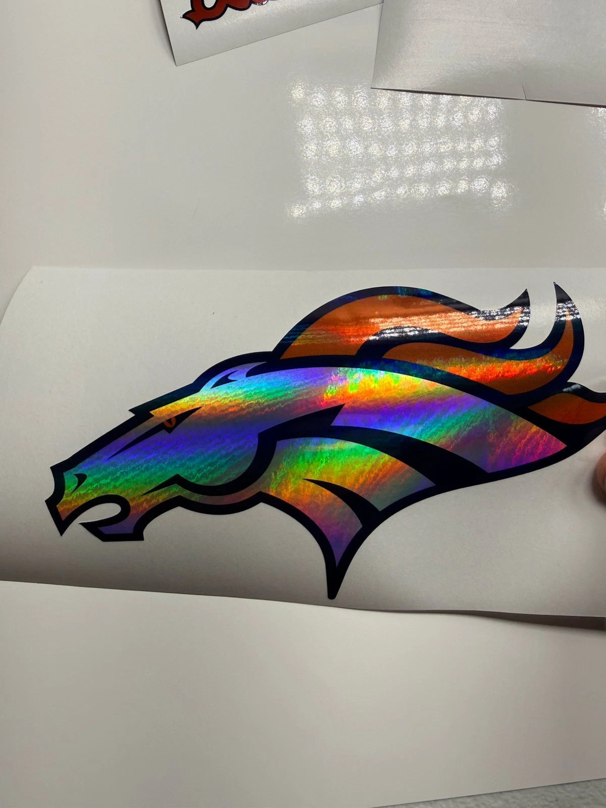 Denver Broncos Holographic Vinyl Decal Left Facing