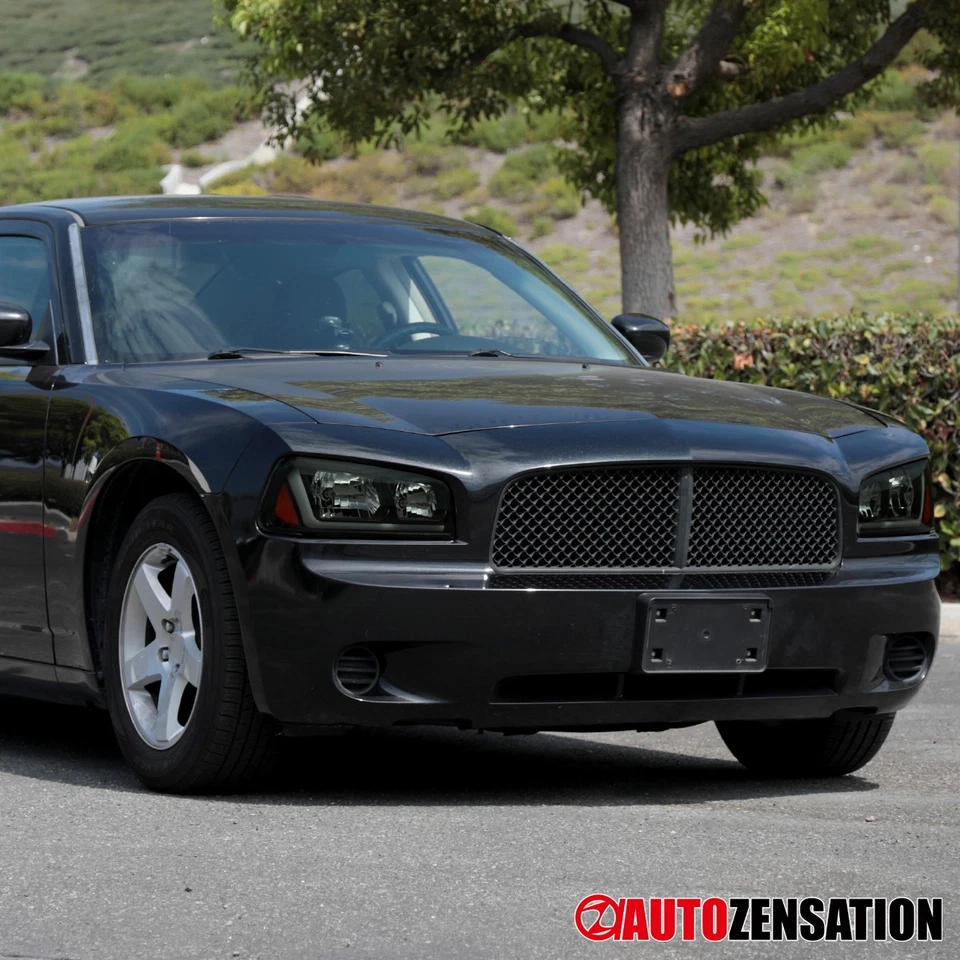 Fit 2006-2010 Dodge Charger Black Smoke Halogen Headlights LED Sequential Signal - Image 4 of 4