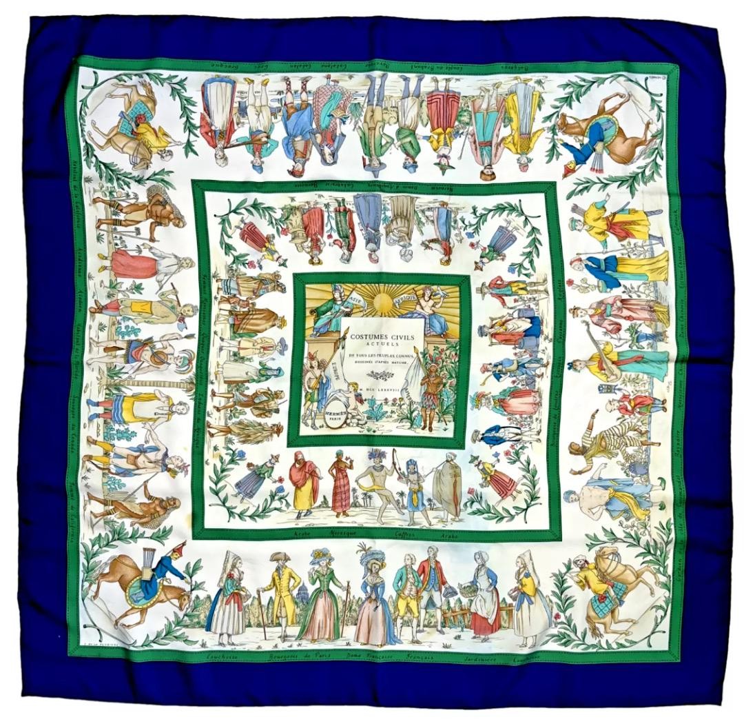 エルメス　HERMES スカーフ COSTUMES CIVILS ACTUELS HERMES Scarf COSTUMES CIVILS ACTUELS | eBay