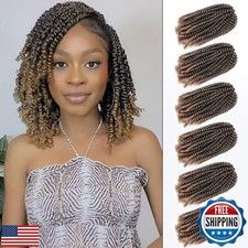 ROKTRESS Spring Twist Hair 8 Inch Spring Twist Crochet Hair 6 Packs Braiding