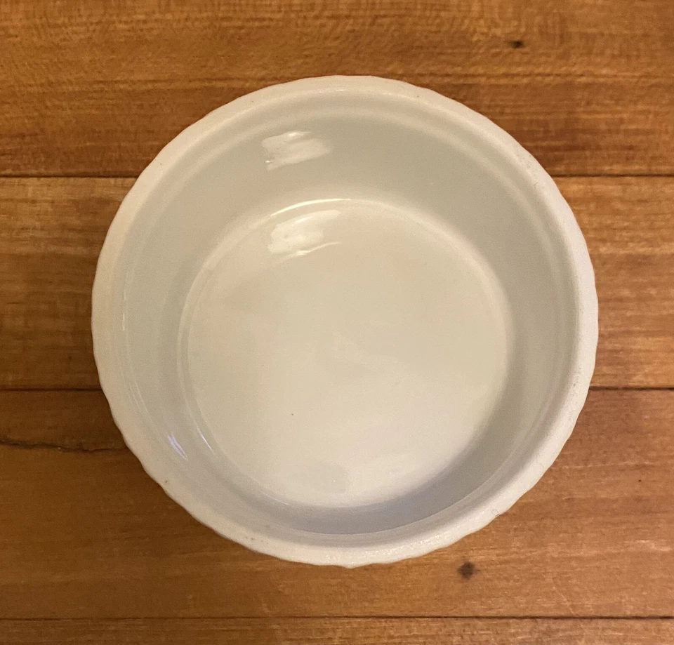 Juego de 6 brotes de rosas Limoges Apilco Chamart Francia porcelana souffle ramekins Foto 3 de 4