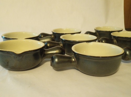 8 Vtg HALL Pottery Black Gloss With Handle Pour Spout Bowl Baking Dish 644 USA - Picture 7 of 14