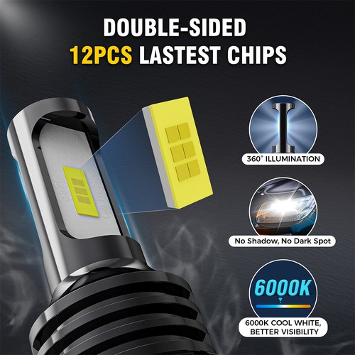 For GMC Envoy Sport Utility 2002-2009 LED Headlight Hi/Low Beam Fog Light Bulbs - Picture 7 of 15