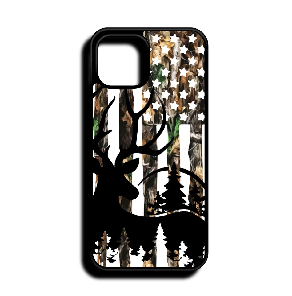 Estuche de teléfono de caza de ciervos camuflaje bandera de EE. UU. ciervos duradero para hombres niños Foto 3 de 4