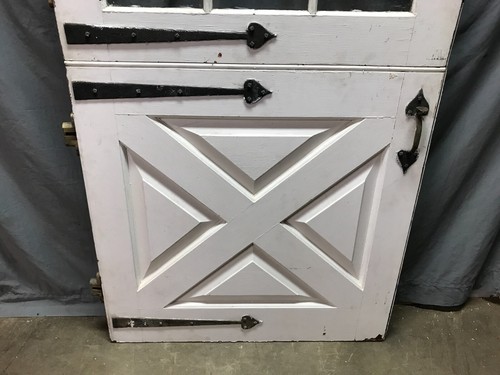 Vintage Solid Wood Dutch Door 9 Lite 36x79 Shabby White Entryway Old 1017-24B - Picture 9 of 23