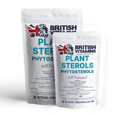 BRITISH VITAMINS Plant Sterols 600mg 95% Phytosterol Vegan Capsules Strong Phytosterols