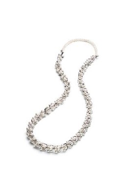 Eddie Borgo Pearl Horseshoe Barbell Necklace Silver Plated
