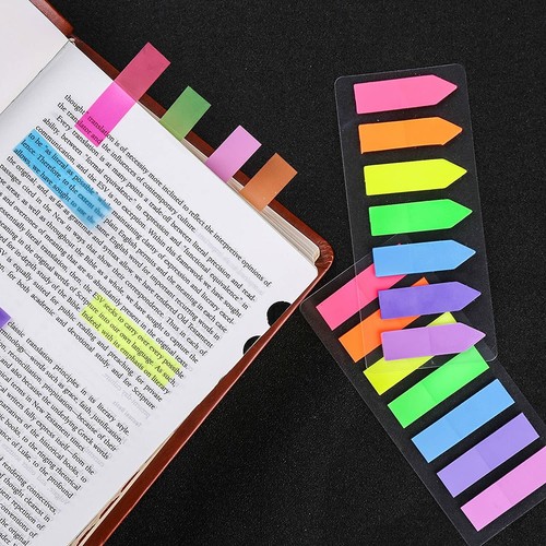 4 Sets Neon Page Markers Colored Index Tabs, Fluorescent Sticky Note for Page Ma - 第 3/5 張圖片