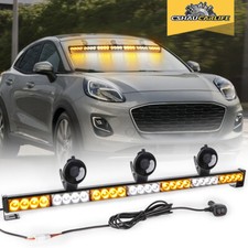 Led Emergency Traffic Advisor Hazard Warning Strobe Light Bar Amber White