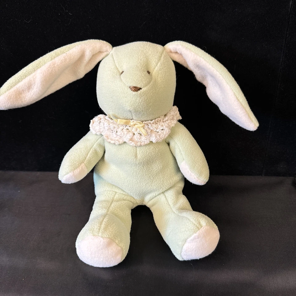 Baby Aurora Green Bunny 10" Plush Stuffed Animal Baby Toy Rattle - Image 2 of 4