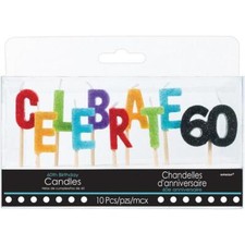 Celebrate 60th Birthday or Anniversary Cake Topper Party Decorations New