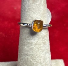 sterling silver stackable ring Size 8 Citrine Raw