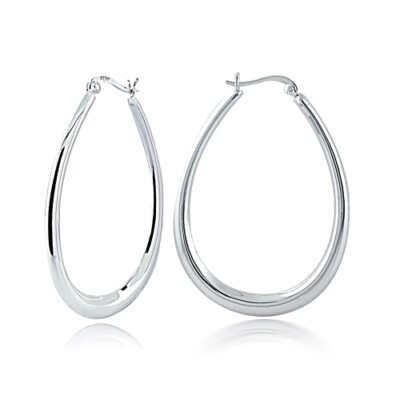 silver 50mm hoop earrings