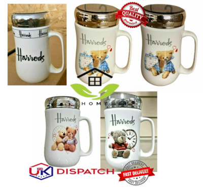 HARRODS BECHER/TASSE MIT DECKEL REISE KAFFEE TEE ARBEIT HEISSE KALTE GETRÄNKE WEIHNACHTSGESCHENK