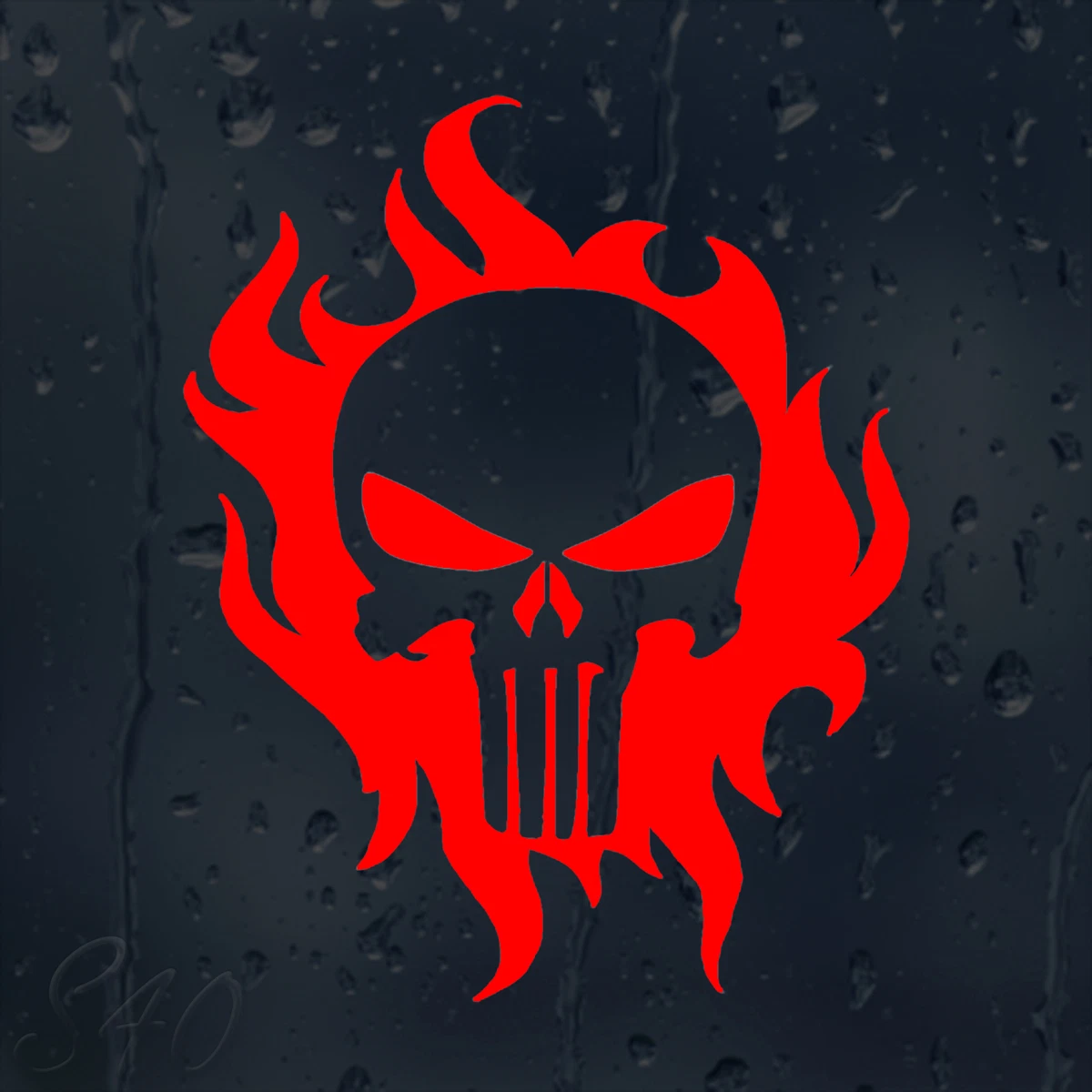 Fire Flames Punisher Skull Car Decal Vinyl Sticker For Bumper Window | eBay