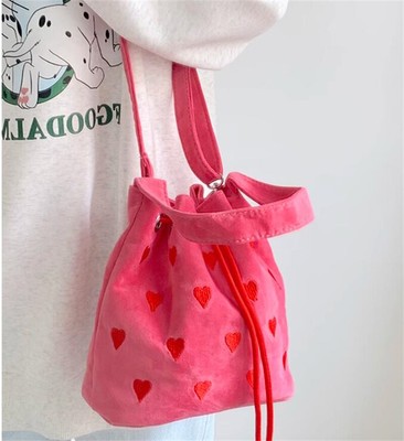 Japanese Women casual daily shoulder bag drawstring crossbody bag