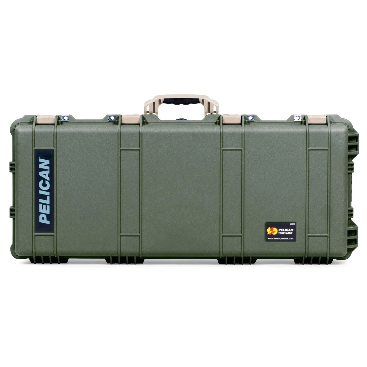 美品 PELICAN CASE 1700 OD Green Pelican 1700 case with foam. Comes with tan handles