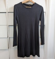 Reformation Jeans Ribbed Long Sleeve Jeanne Dress in Black Size Small