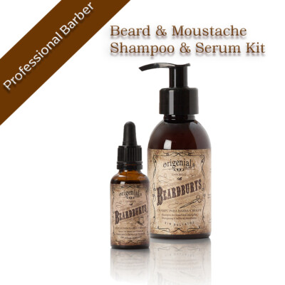 Beard& Moustache Shampoo sulfate free and Serum Kit professional beard care