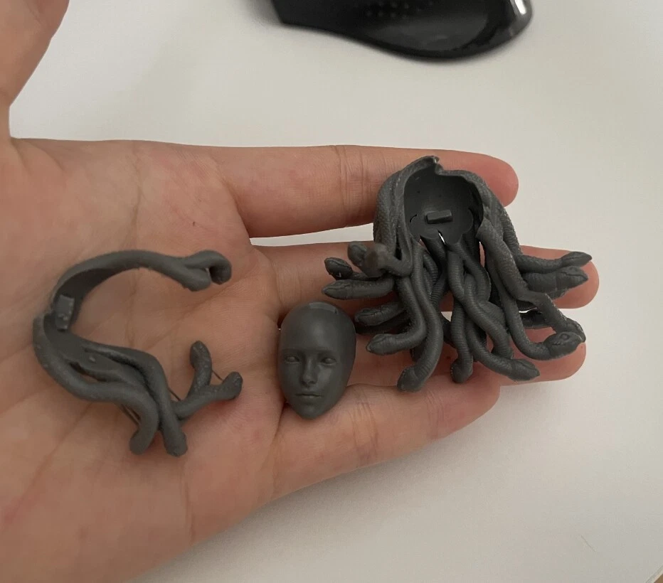 Cabeza de soldado en blanco esculpida cabeza de mujer Medusa 1/10 sin pintar para figura de 7" Foto 4 de 4