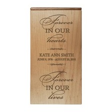 Custom Keepsake Box Urn for Human Ashes 4.5x4.5 Holds 100 cu in - In our Hearts