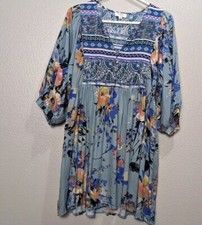 UMGEE Small BOHO Dress Colorful Mini Floral Pullover Beach Cottagecore 