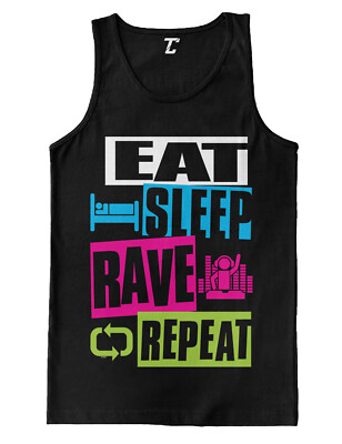Eat Sleep Rave Repeat - Neon Club DJ Party Music Dance Men's Tank Top