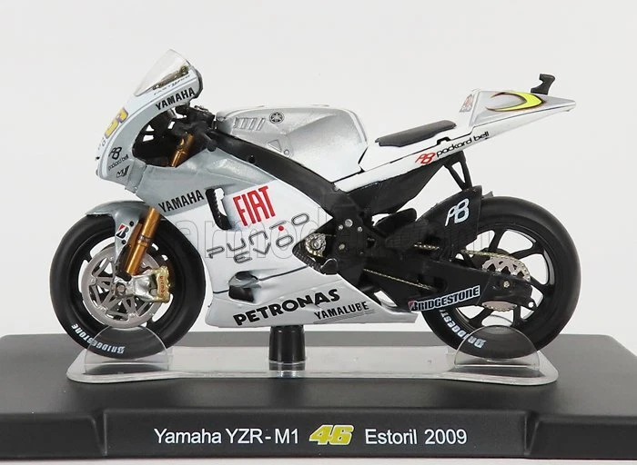 MODELLINO MOTO STATICO YAMAHA M1 N.46 VALENTINO ROSSI ESTORIL MOTOGP 2009 1/18 - Immagine 3 di 3