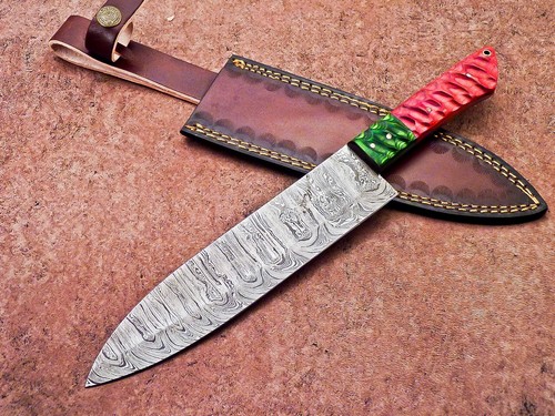 CUSTOM HANDMADE DAMASCUS STEEL BLADE PROFESSIONAL CHEF KNIFE, KITCHEN KNIFE 839