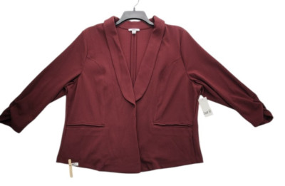 Bar III Trendy Plus Size Drape-Front B Trophy Red 2X     J402