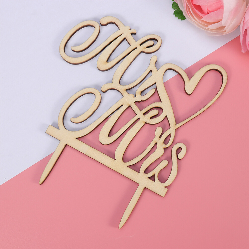 2 Stück Cake Toppers Mr & Mrs Holz Cupcake Toppers Hochzeitstorte