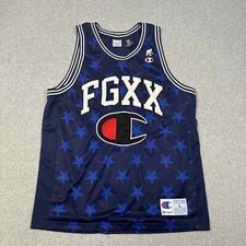 champion X fingercroxx jersey L blue made in usa rare hype