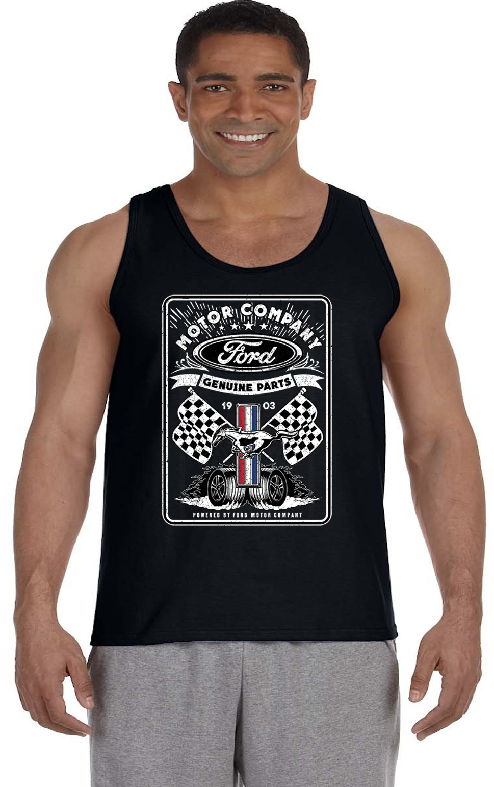 Maglietta da uomo canotta senza maniche muscolo Ford Mustang pony abbigliamento abbigliamento