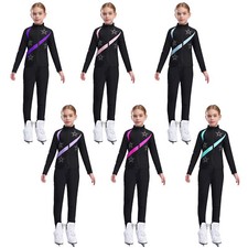 Kids Girls Tracksuit Gymnastics Suit Color Outfits Sweatshirt Two-Piece Gym Set