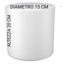 Cilindro Piano in Polistirolo, Disco Diametro 15 cm Alto 20 cm per Torte