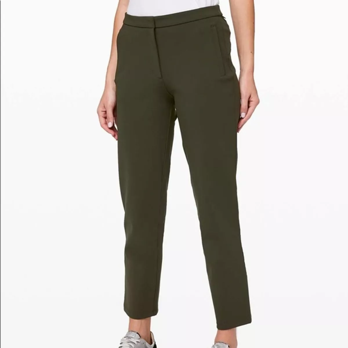 Lululemon On The Move Pants Work Pants Olive green Women's Size 6 Tech Crop