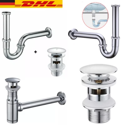 LONHEO POP-UP Waschtisch Ablaufventil Ablaufgarnitur mit Überlauf Waschbecken Abfluss