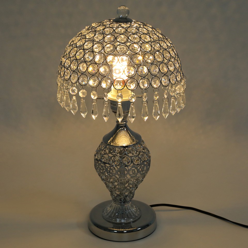 Crystal Table Lamp Bedside Nightstand Desk Reading Lamp Bedroom Living