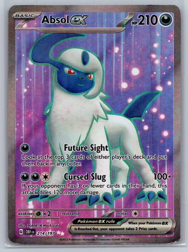 Absol ex 214/197 Obsidian Flames (OBF) NM Full Art Ultra Rare Pokemon ...