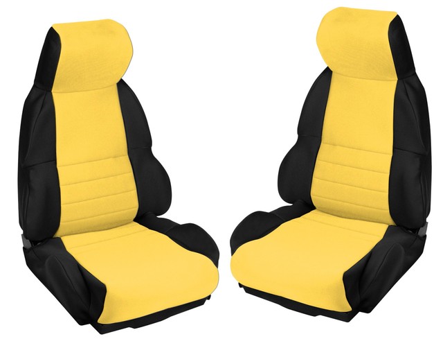 19891990 Corvette C4 Neoprene Sport Seat Covers BLACK & YELLOW 648013976709 eBay