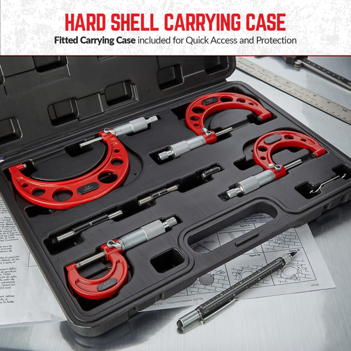 Premium outside Micrometer Set 0-4" / 0.0001" (0-1"/1-2"/2-3"/3-4") Precision Ma - Picture 8 of 9