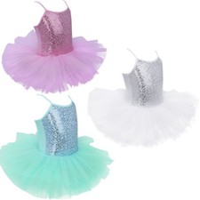 Girls Gymnastics Ballet Dress Kids Leotard Tutu Skirt Dance Ballerina Costume