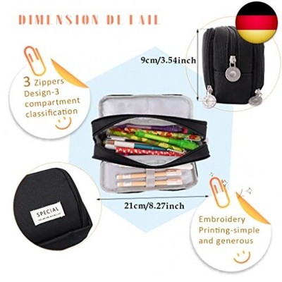 Großes Federmäppchen Aus Oxford-Stoff – Schlamperbox Für Schüler, Studenten & Künstler