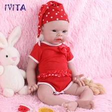IVITA 20'' Full Soft Body Silicone Newborn Baby Girl Infant Silicone Doll