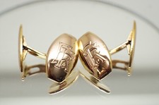 Manschettenkn&ouml;pfe 585er Gelbgold,Initalien "FK" o. "HK",14 Karat,9,6 Gramm
