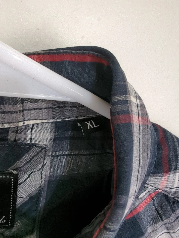 Camisa Occidental 7 Diamantes Para Hombres XL Perla A Presión Manga Larga Negra Bordada a Cuadros Foto 4 de 4